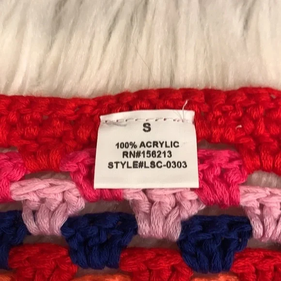 Retro Granny Square Colorful Crochet Long Fringe Cardigan - Picture 7 of 12